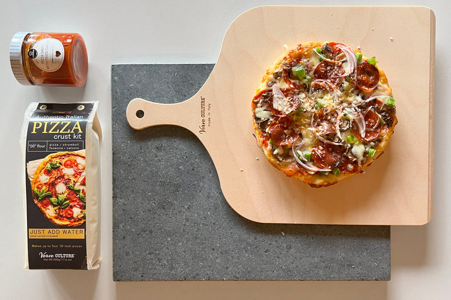 Lava Stone and Pizza Peel Set