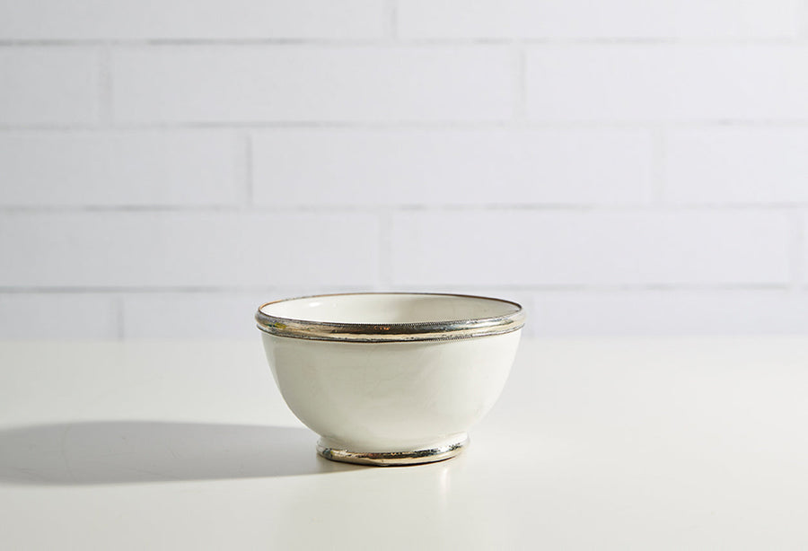 Moroccan Glazed Bowls with Berber Silver Trim