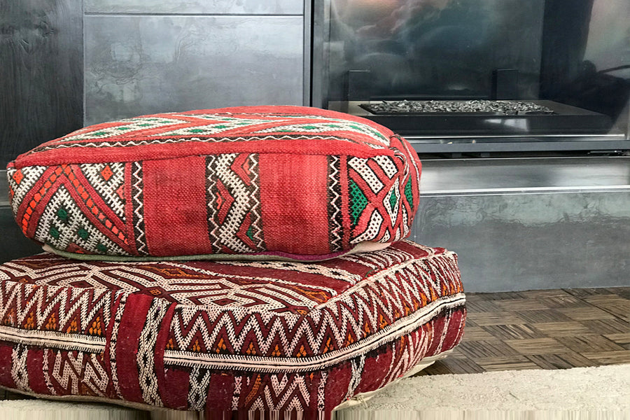 Moroccan Vintage Kilim Poufs